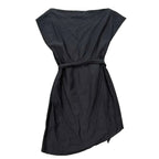 Wish Black Belted Mini Dress Cap Sleeves