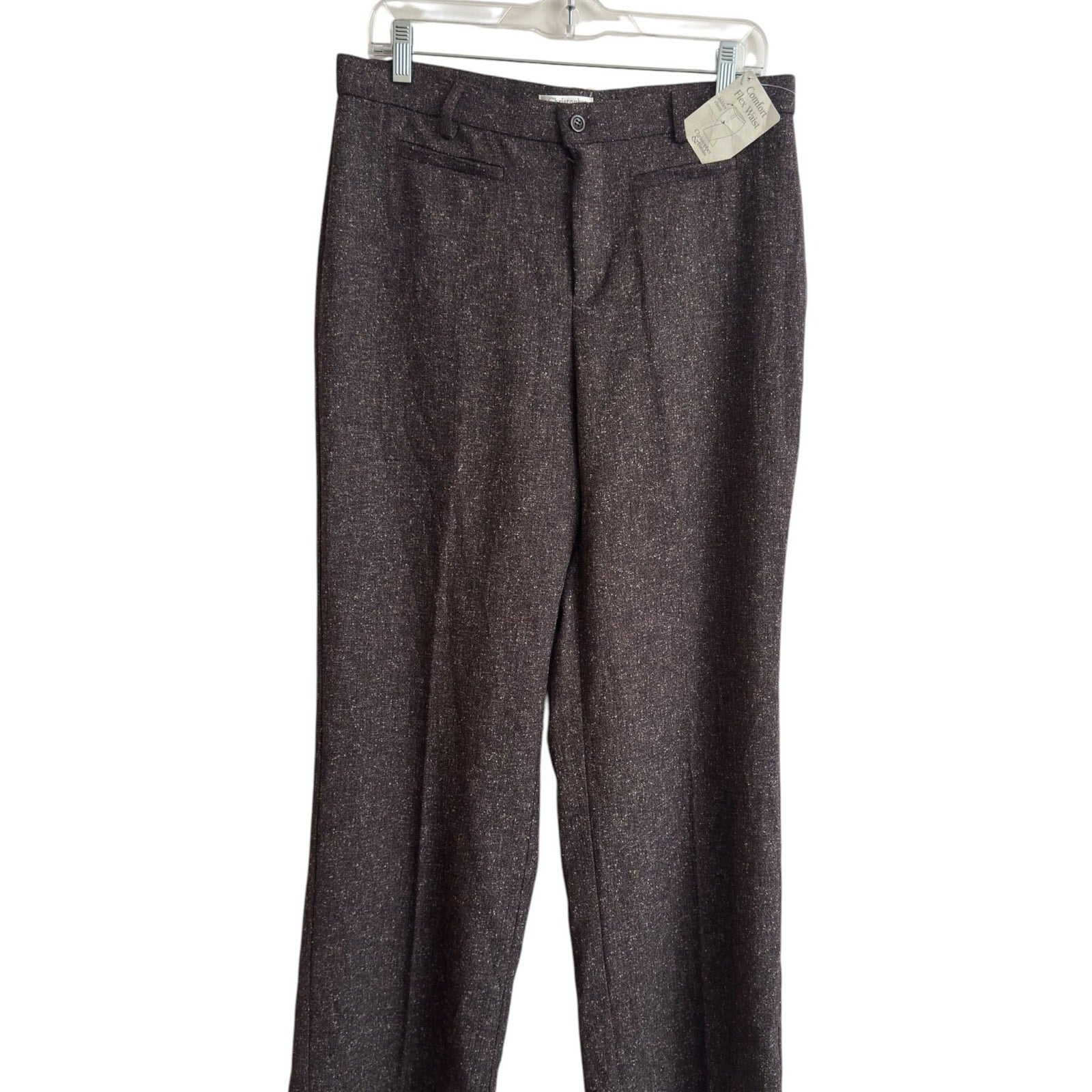Christopher & Banks Brown Tweed Comfort Flex Trousers