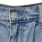 American Eagle Pleated Denim Mom Shorts Light Blue