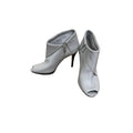 Michael Kors Gray Leather Peep-Toe Stiletto Ankle Booties