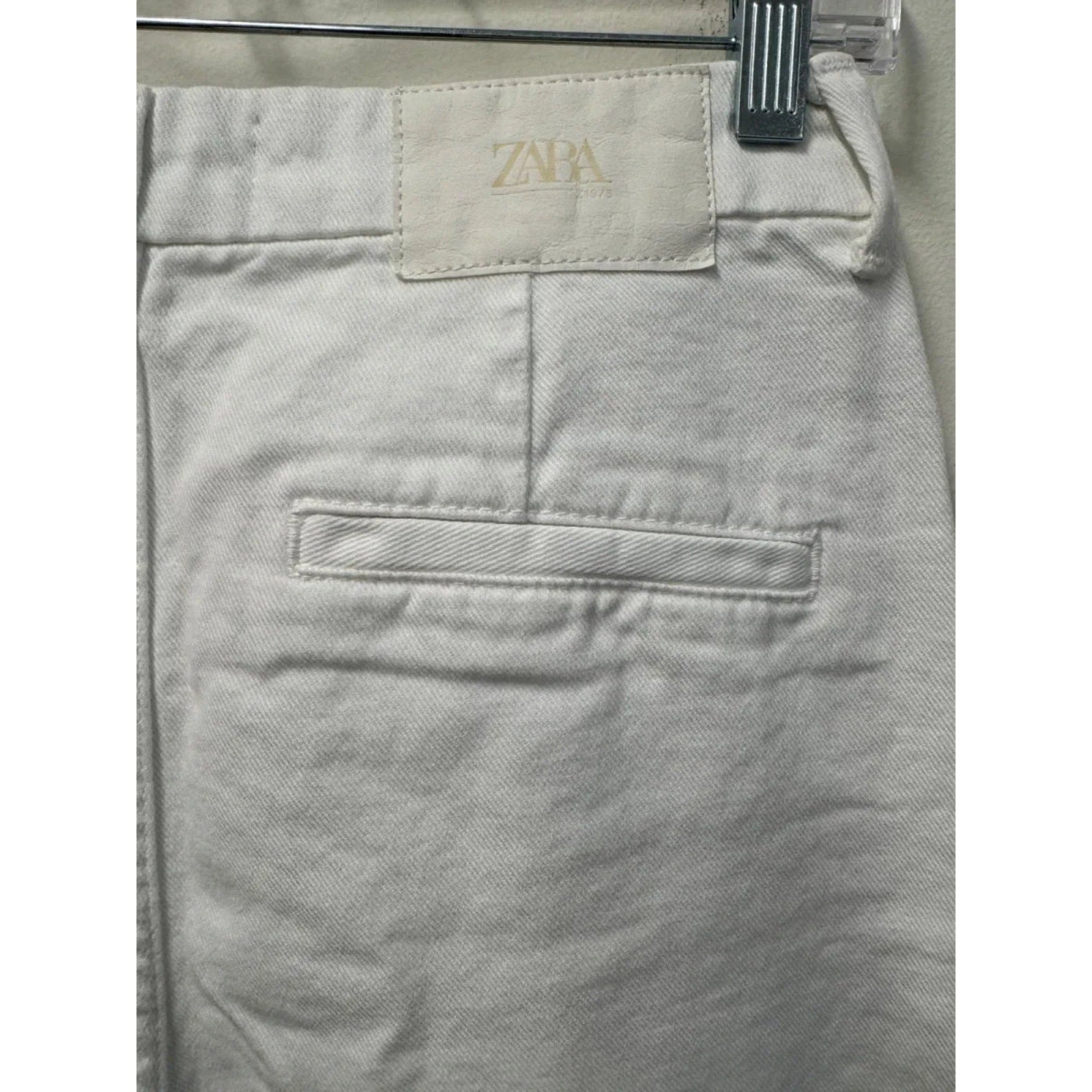 ZARA Wide Leg White Denim Jeans High Rise