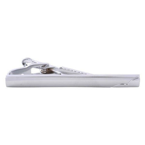 Curved Lined Silver Tie Bar