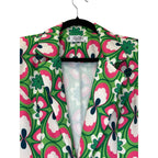 Closet Boutique Retro Floral Print Single-Button Blazer Green