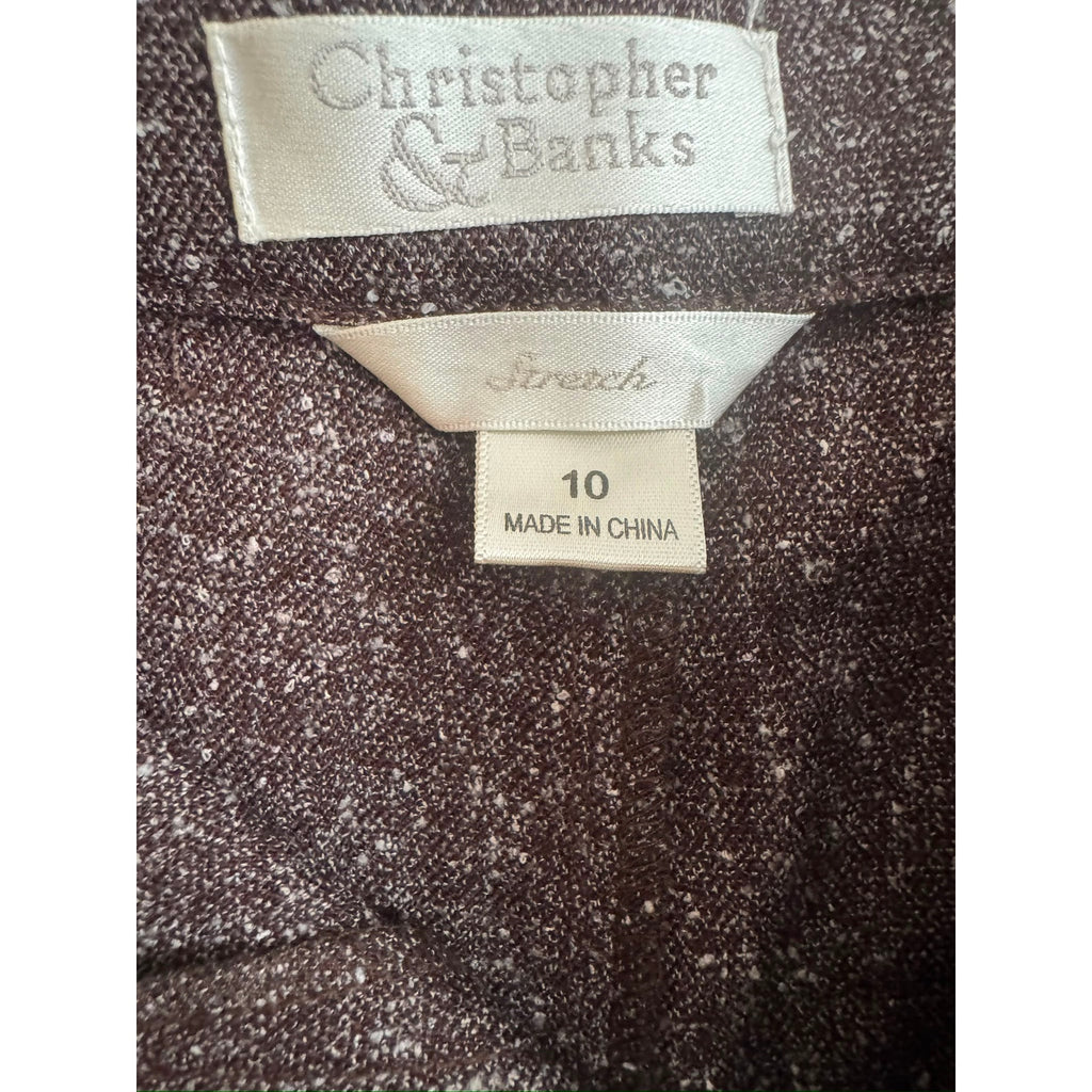 Christopher & Banks Brown Tweed Comfort Flex Trousers