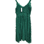Eva Franco 3D Floral Applique A-Line Midi Dress Green