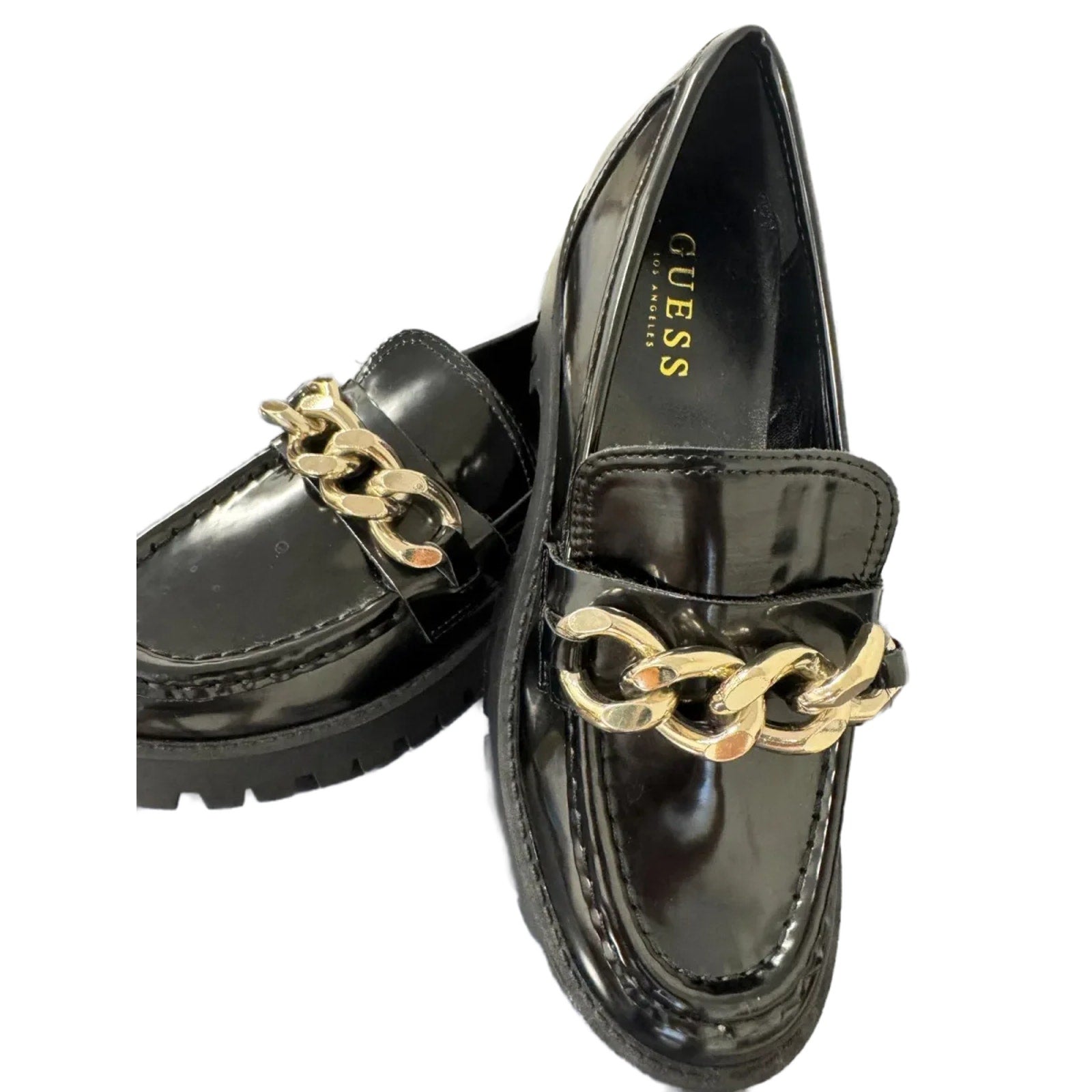 Guess Hillford Chain-Detail Platform Lug-Sole Loafers