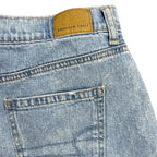 American Eagle Pleated Denim Mom Shorts Light Blue