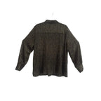 Halogen Metallic Shimmer Button-Front Top Black Gold