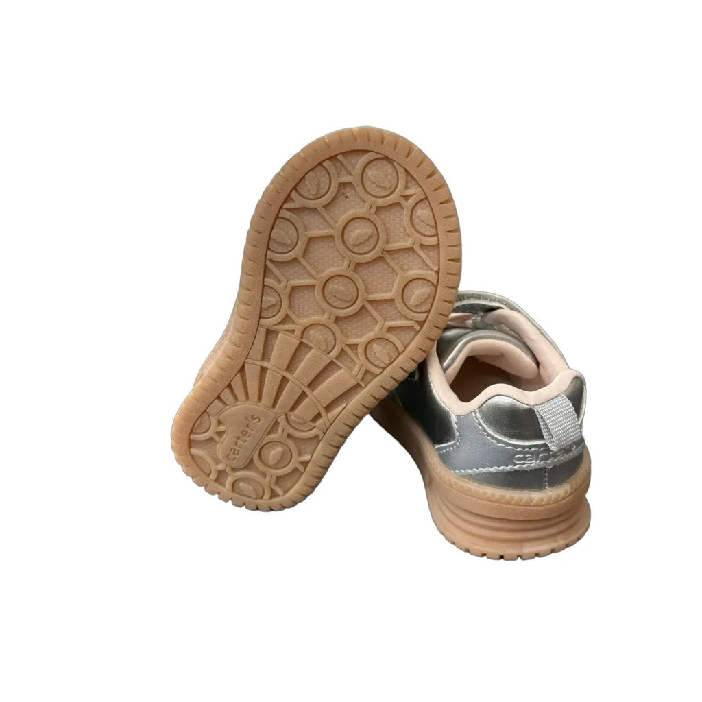 Carter's Metallic Silver Sneakers Velcro Size 4M