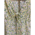 Topshop Yellow Floral Mini Dress Puff Sleeves
