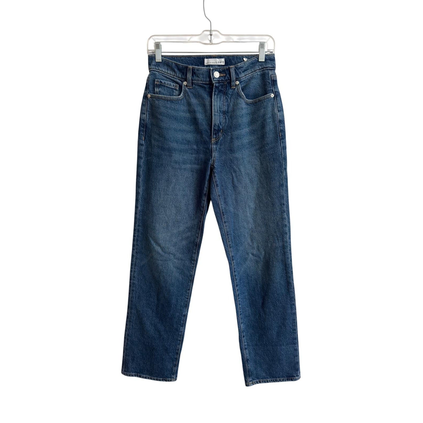 LOFT The Straight High Rise Medium Wash Jeans