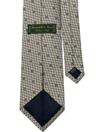 Barindelli & Trezzi Silk Tie Beige Silver Geometric - back