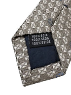 Barindelli & Trezzi Silk Tie Beige Silver Geometric - tag