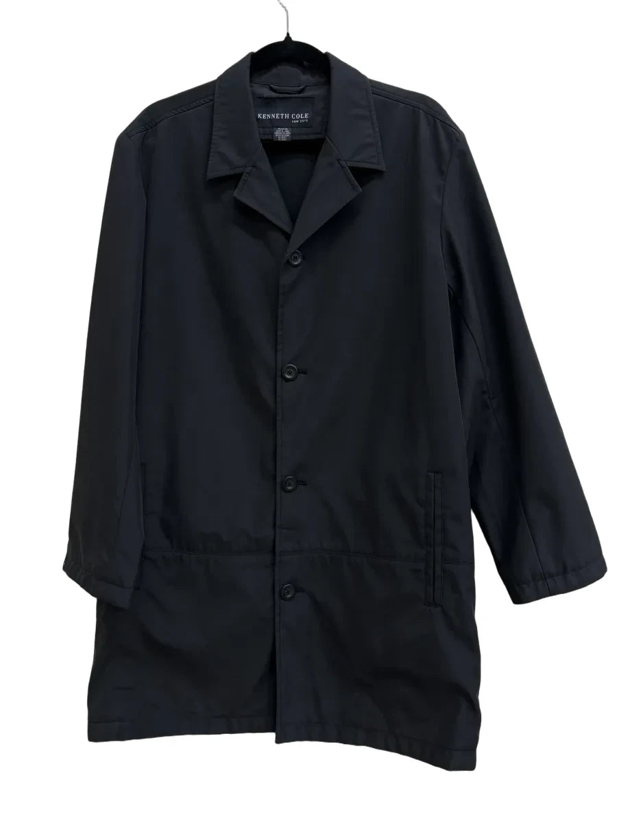 Kenneth Cole New York Black Polyester Long Coat - front