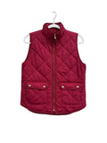 J.Crew Quilted Puffer Vest Raspberry Pink - front