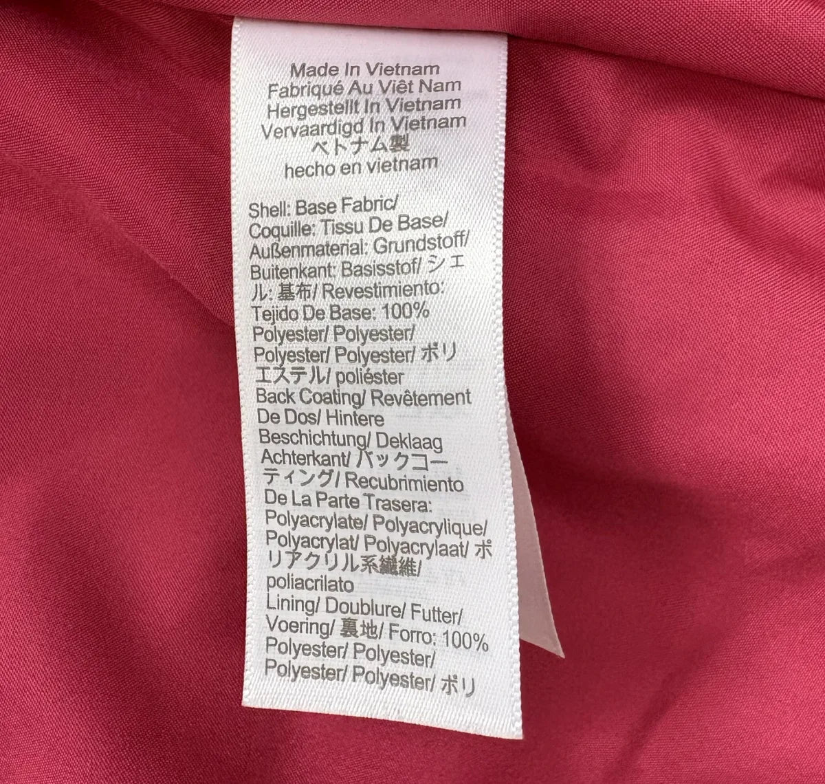 J.Crew Quilted Puffer Vest Raspberry Pink - label