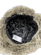 Eddie Bauer Buffalo Plaid Faux Fur Trapper Hat - detail