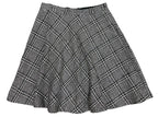 Brooks Brothers 346 Glen Plaid Wool Blend A-Line Skirt Black - front