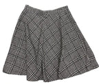 Brooks Brothers 346 Glen Plaid Wool Blend A-Line Skirt Black - back