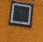 Soft Brushed Fringe Scarf Mustard Orange - detail