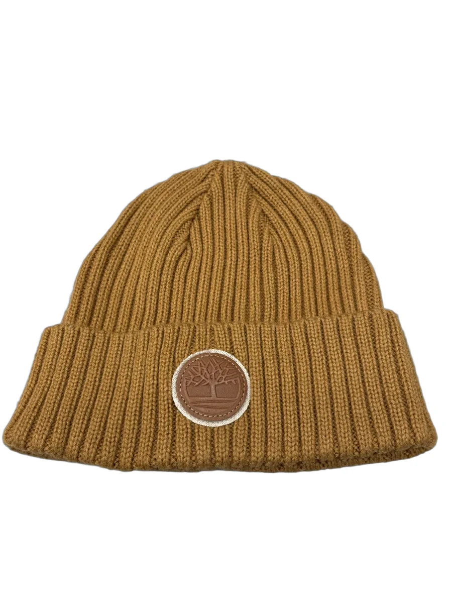Timberland Ribbed Knit Cuffed Beanie Wheat - front