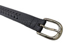 Talbots Braided Leather Belt Gold-Tone Buckle - detail
