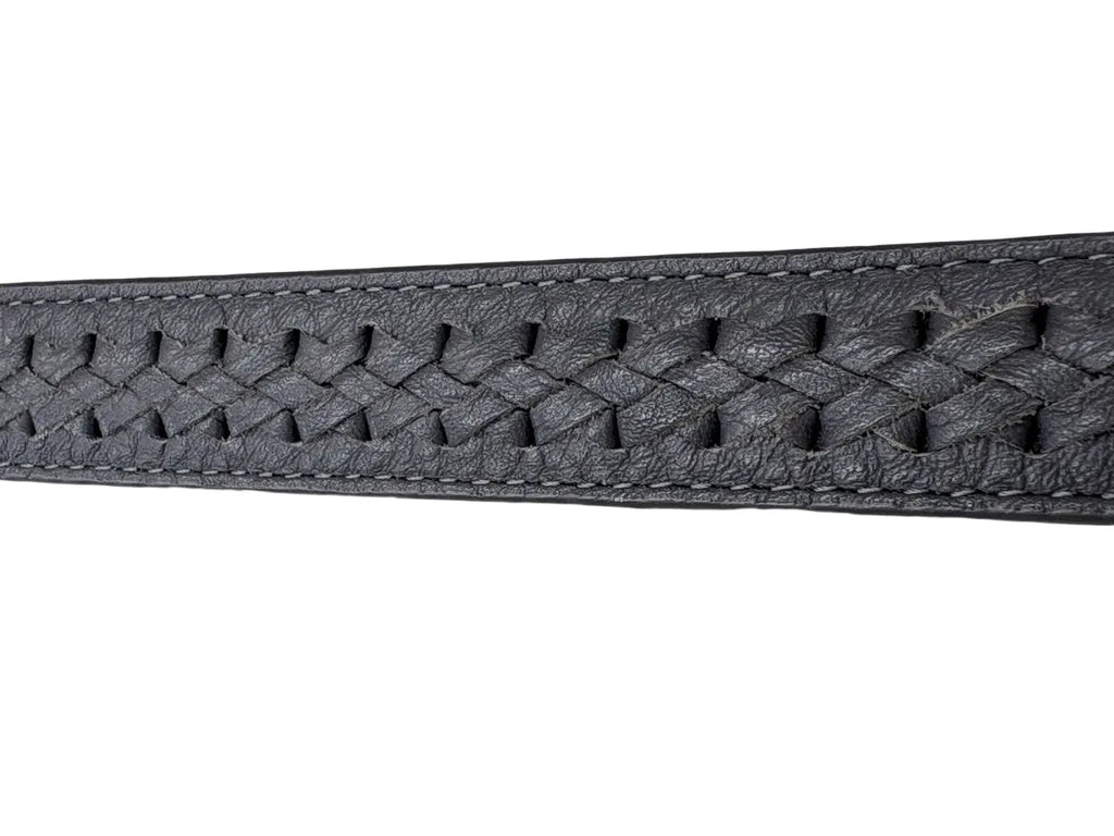 Talbots Braided Leather Belt Gold-Tone Buckle - detail