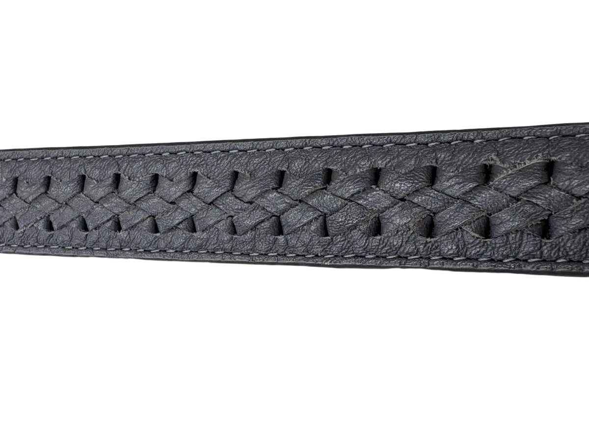 Talbots Braided Leather Belt Gold-Tone Buckle - detail