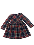 Mayoral Tartan Plaid Tweed A-Line Dress Navy - front