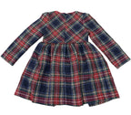 Mayoral Tartan Plaid Tweed A-Line Dress Navy - back