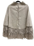 Alpaca Camargo Alpaca Blend Fuzzy Cape Crochet Trim - front