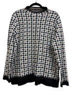 Adrianna Papell Houndstooth Knit Sweater Black - front