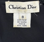 Vintage Christian Dior Silk Short Sleeve Blouse Black - tag