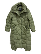 Orolay Long Quilted Puffer Coat Olive Green - front