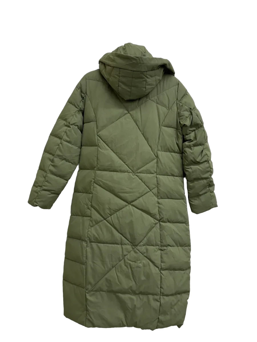 Orolay Long Quilted Puffer Coat Olive Green - back