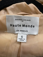 Haute Monde Faux Leather Belted Puffer Jacket Tan - tag