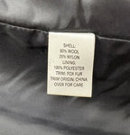 Marvin Richards Wool Coat Fox Fur Trim Black - label