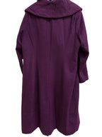 Jessica London Wool Blend Long Coat Faux Fur Collar - back