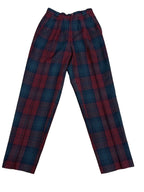 Alanni by Donny Brook Wool Plaid Vintage Trousers Burgundy - front