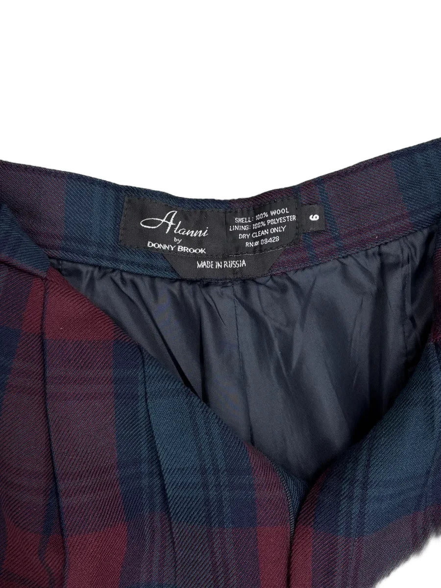 Alanni by Donny Brook Wool Plaid Vintage Trousers Burgundy - tag