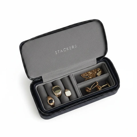 Zipped Travel Jewellery Box - Men's (Navy)