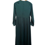 ZARA Emerald Green Satin Wrap Jumpsuit Size M New Without Tags
