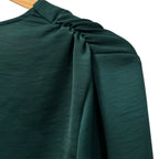 ZARA Emerald Green Satin Wrap Jumpsuit Size M New Without Tags